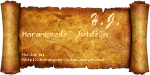 Harangozó Jolán névjegykártya